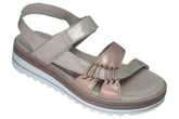 Barbara Rose/Beige Leather Sandals